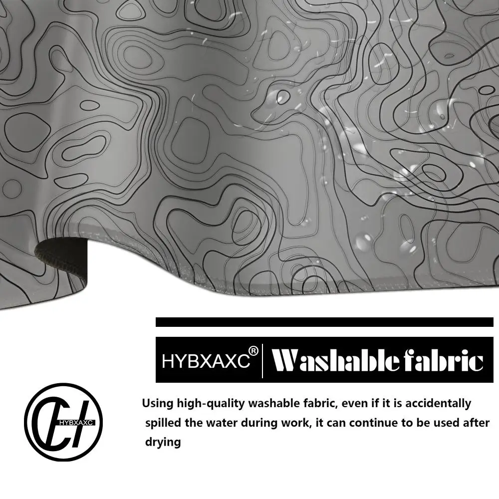 HYBXAXC XXL Desk Mat Black And White Strata Liquid Mousepad Large Abstract Gaming Deskmat With Lockedge Office Non-slip Carpet