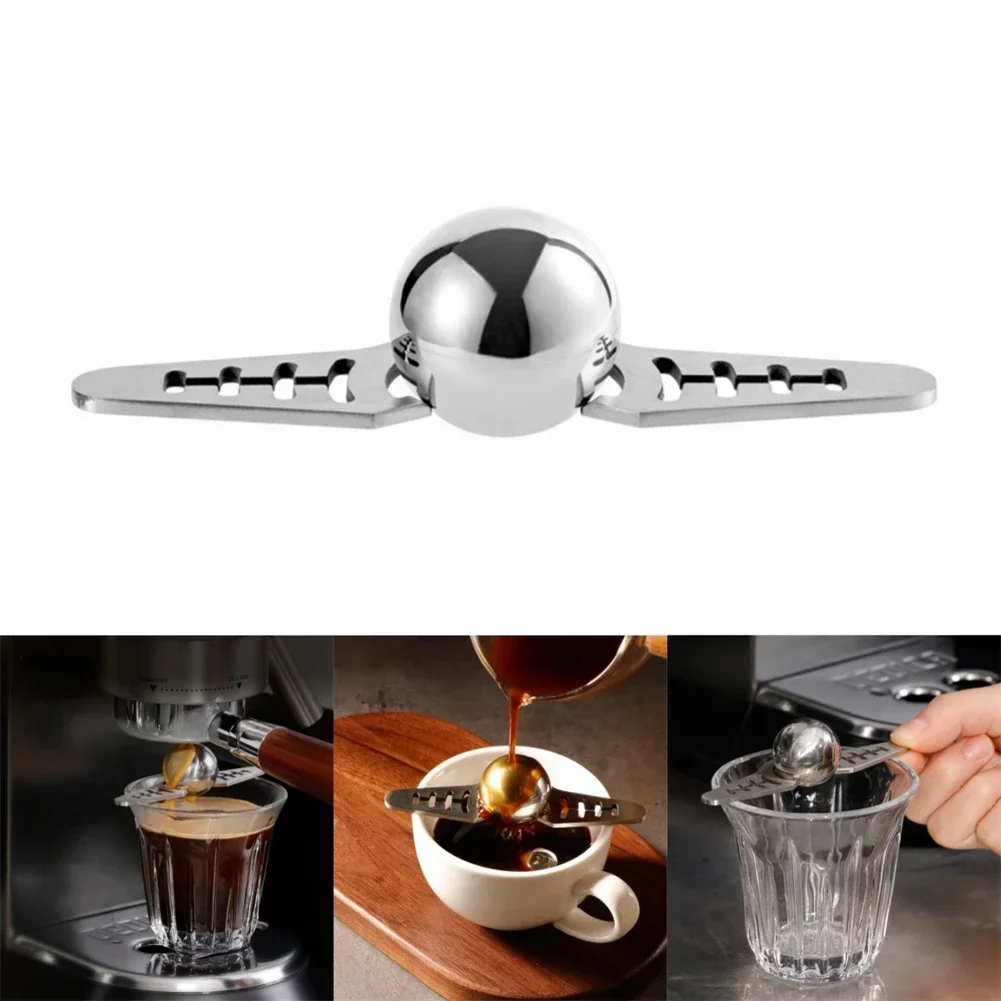 1PC Ice Ball With Holder Coffee Ice Cube Stainless Steel Espresso Coffee Ice Cube Ball Whiskey Chilling Stone With Bracket Parts