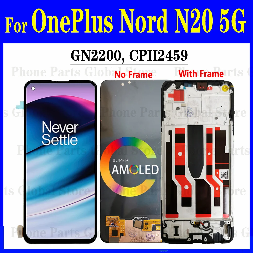 ЖК-дисплей для OnePlus Nord N20 5G LCD с рамкой GN2200 CPH2459, сенсорный дигитайзер в сборе, замена 1 + Nord N20 5G LCD