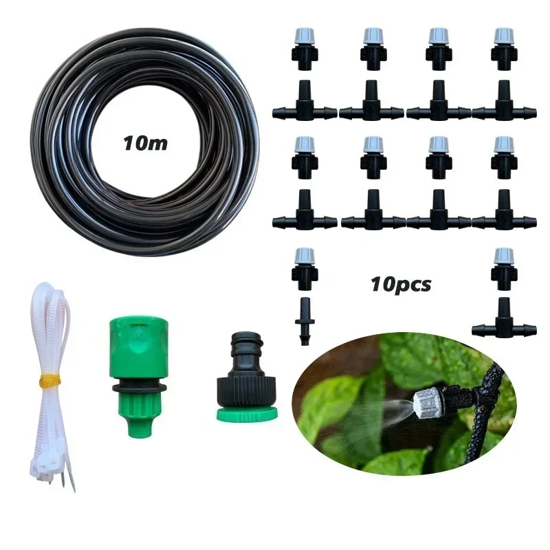Nieuwe Irrigatie 10 Meter 10 Sprinklers Nozzles Water Sproeier Verneveling Fog Cooling Nozzle Systeem Tuin Agrarische Sproeier Systeem