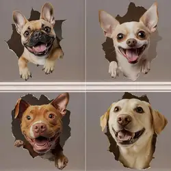 French Bulldog&Chihuahua&Pitbull&Golden Retriever Animals Wall Sticker Cabinet Refrigerator Home Decoration Decal M1096