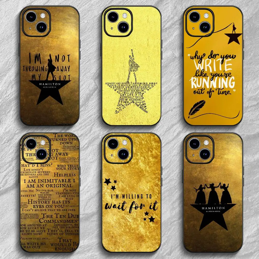 حافظة هاتف H-Hamilton Musical Lyrics لهاتف آيفون 17 16 15 14 13 12 PRO MAX PLUS حافظة صغيرة من مادة البولي يوريثان الناعمة والصديقة للبشرة