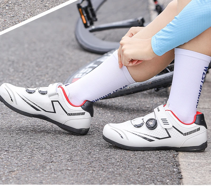WEST BIKING Fahrradsocken für Männer und Frauen, Farbblock-Design, Atmungsaktive Sportsocken, Hohe Elastizität, Lauf- und Fahrradausrüstung, Größe 37-44 – Detail 15