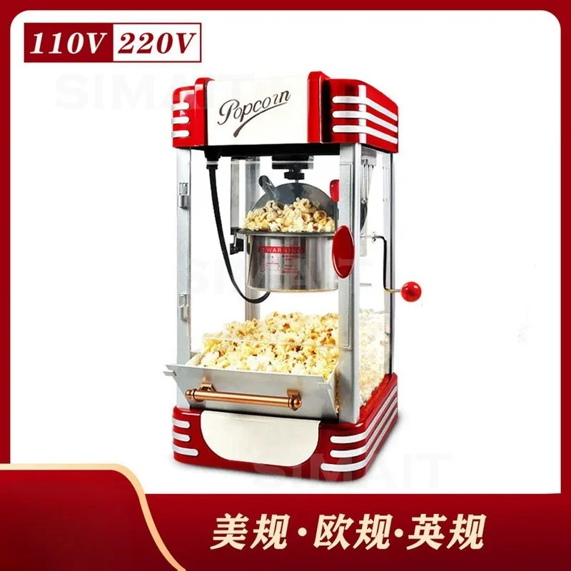 110V/220V Popcorn Machine, Fully Automatic for Home Use, Corn Popper for Small Street Stalls