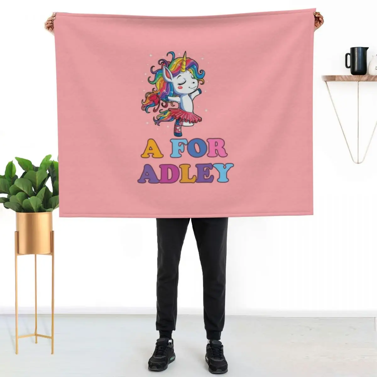 Adley's Playspace: A For Adley Unicorn Dancing Cute Throw Blanket Hair Blankets Sofas Of Decoration bed plaid Moving Blankets