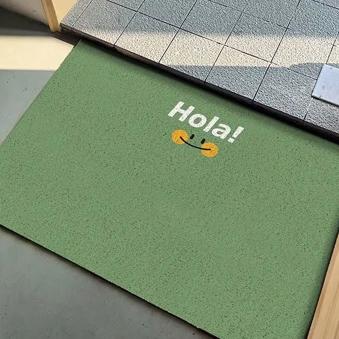 Simple solid color door mat, dirt resistant foot mat for entrance foyer, dust removal for entrance door floor mat, silk ring mat