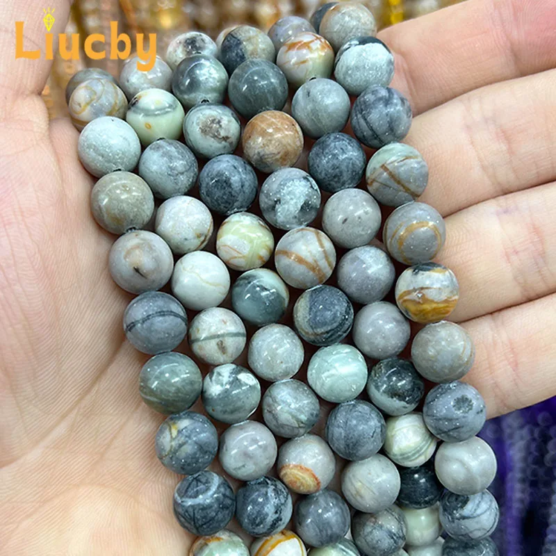 Naturstein Gelb Picasso Jaspis HandmadeBeads Für Schmuck Machen DIY Zubehör Charm Armband 15" Großhandel 4/6/8/10/12mm – Detail 5