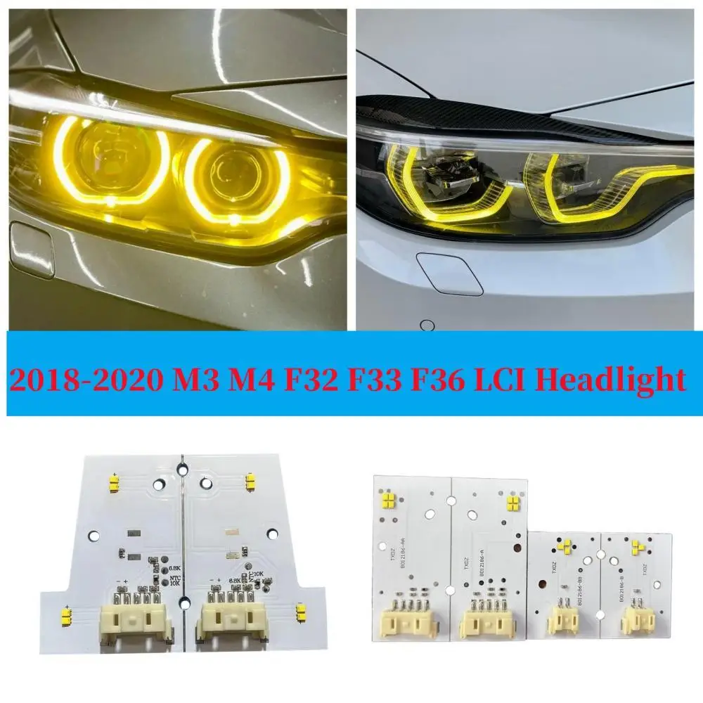 M3 M4 Yellow Lemon Angel Eyes DRL LED Boards for 2018 2019 2020 F36 F32 F82 F80 F33 LCI LED Headlight Daytime Running Light