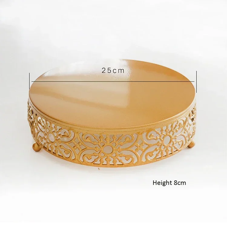 20/25/30cm Round Metal Cake Stand Holder Dessert Cheese Cupcake Pastry Fruit Display Plate Tray for Wedding Party Event Birthday