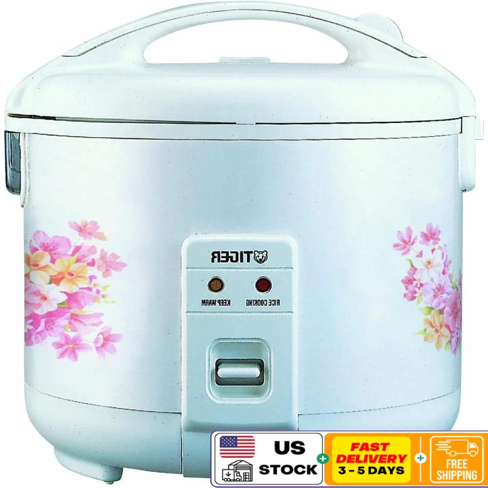 Электрическая рисоварка на 10 чашек с цветочным дизайном и антипригарным покрытием, функция сохранения тепла, пароотвод, съемная, моющаяся, 120 В, высокое качество, Япония