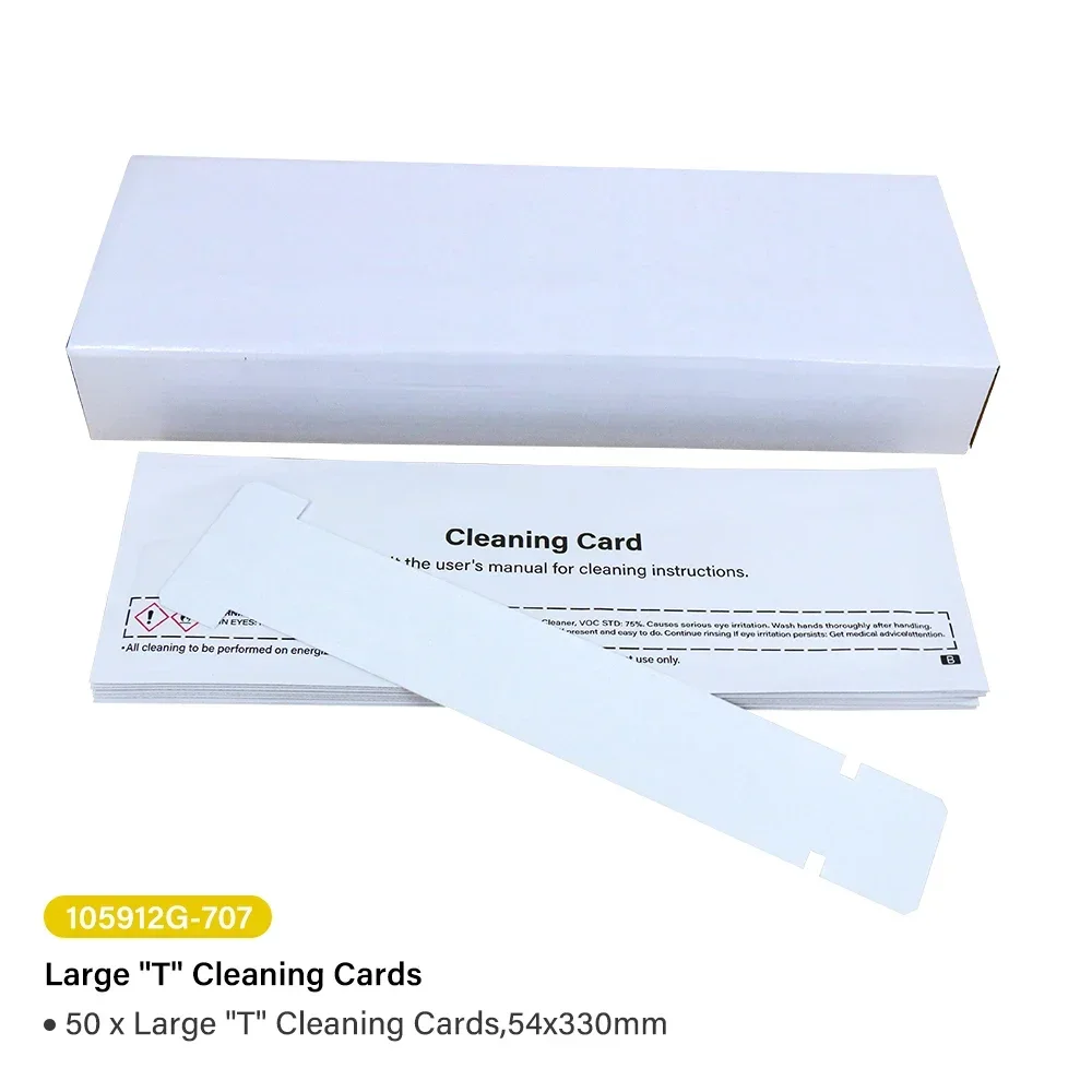 Compatible 50 Pcs Cleaning Card Kit For Zebra P330i P420i P430i P520i Series ID Card Printers 105912G-707