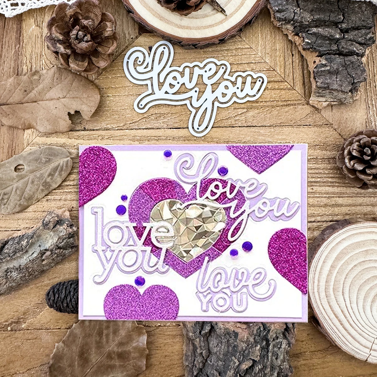 Valentines Day LOVE YOU Hand-write Words Title Metal Cutting Dies Scrapbooking Decorative Embossing DIY Paper Cards