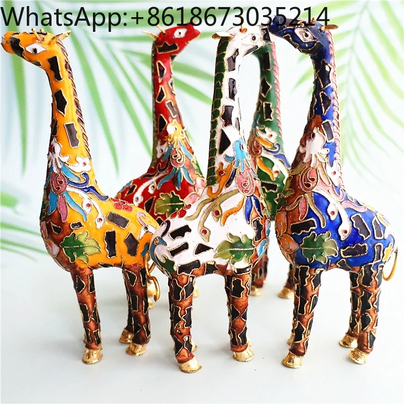 Old Cloisonn é animal quadruped animal, horse, ox, camel, giraffe, panda, copper tire, wire wrapped enamel animal ornaments