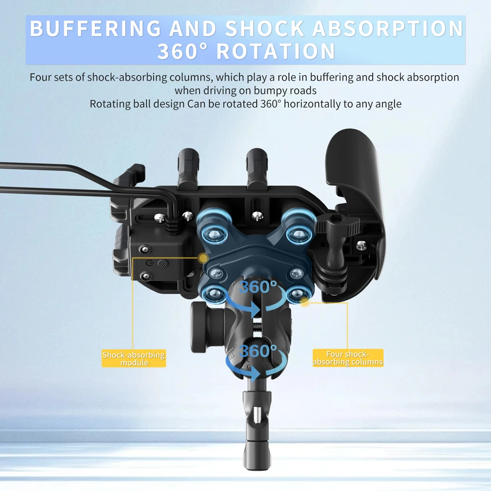 

Motorcycle Phone Holder 15W Wireless Charger Shockproof Smartphone Handlebar Mount Anti-Theft Bike Cellphone Support Waterproof
