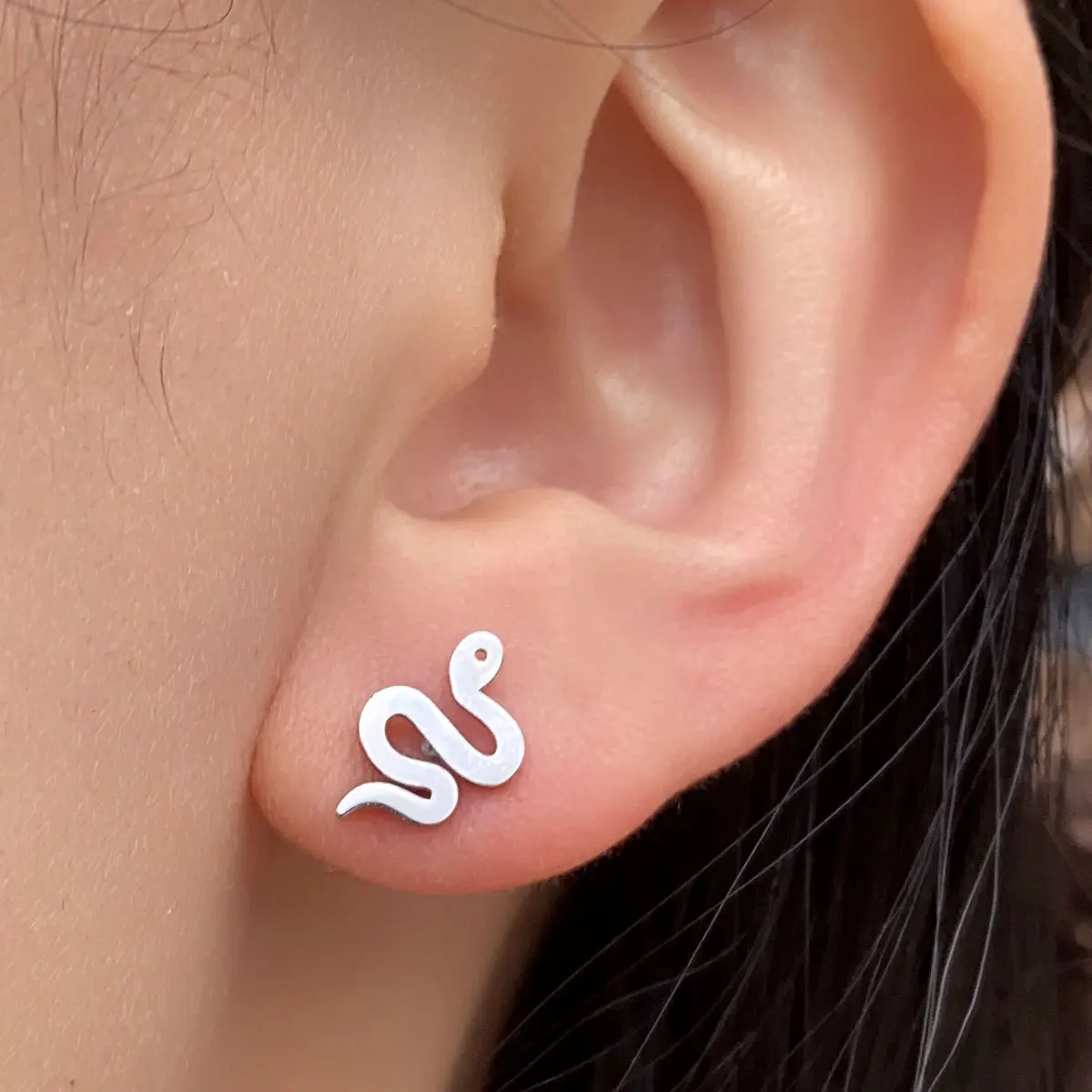 Fashion Stainless Steel Small Studs Earring Gold/Silver Color Star Moon Butterfly Leaf Earring for Women Men Hip Hop Ear Jewelry