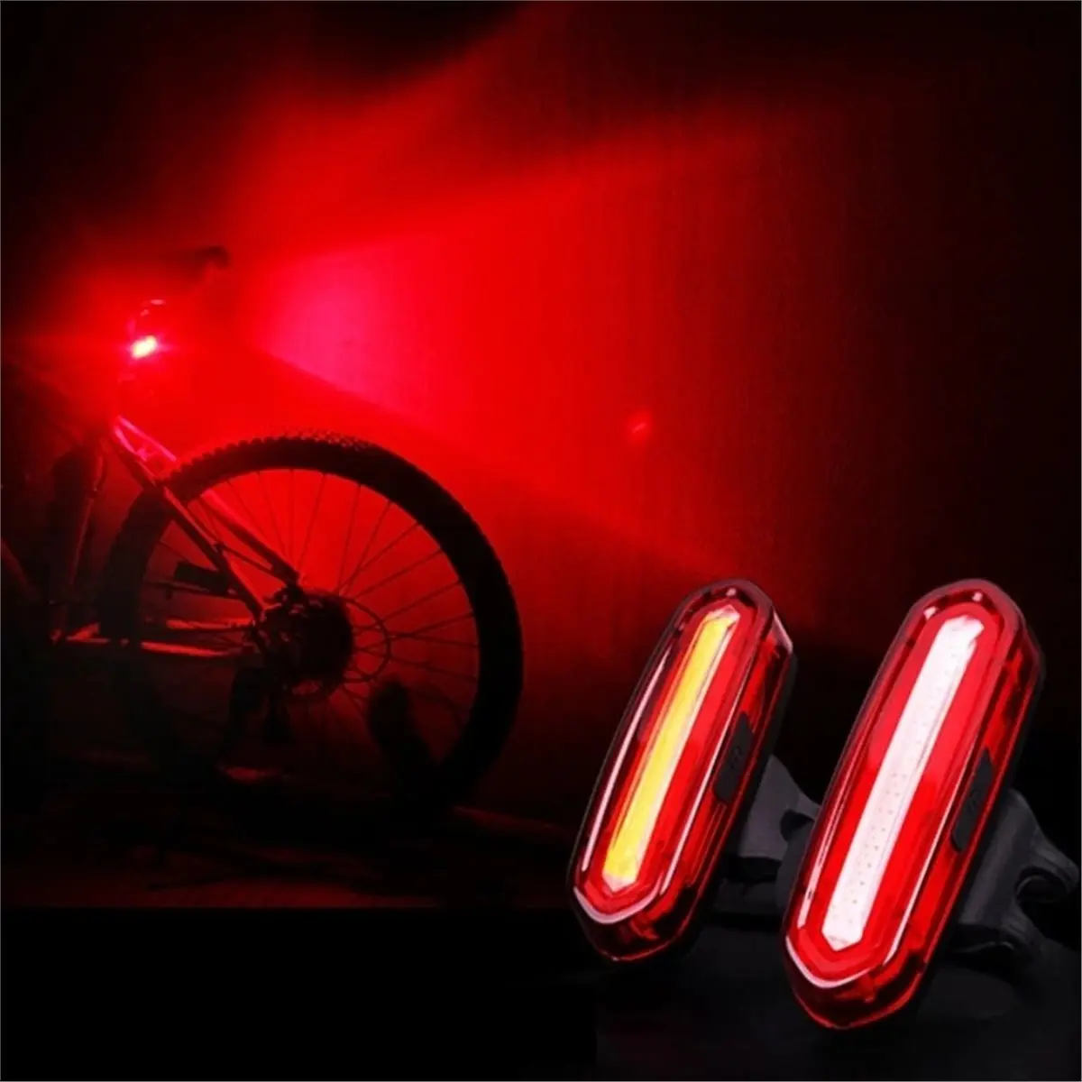 giftnew Cycling Tail Light USB Rechargeable LED Bike Rear Light for Mountain Road Bicycle Safety Night Riding Accessories, 3PCS