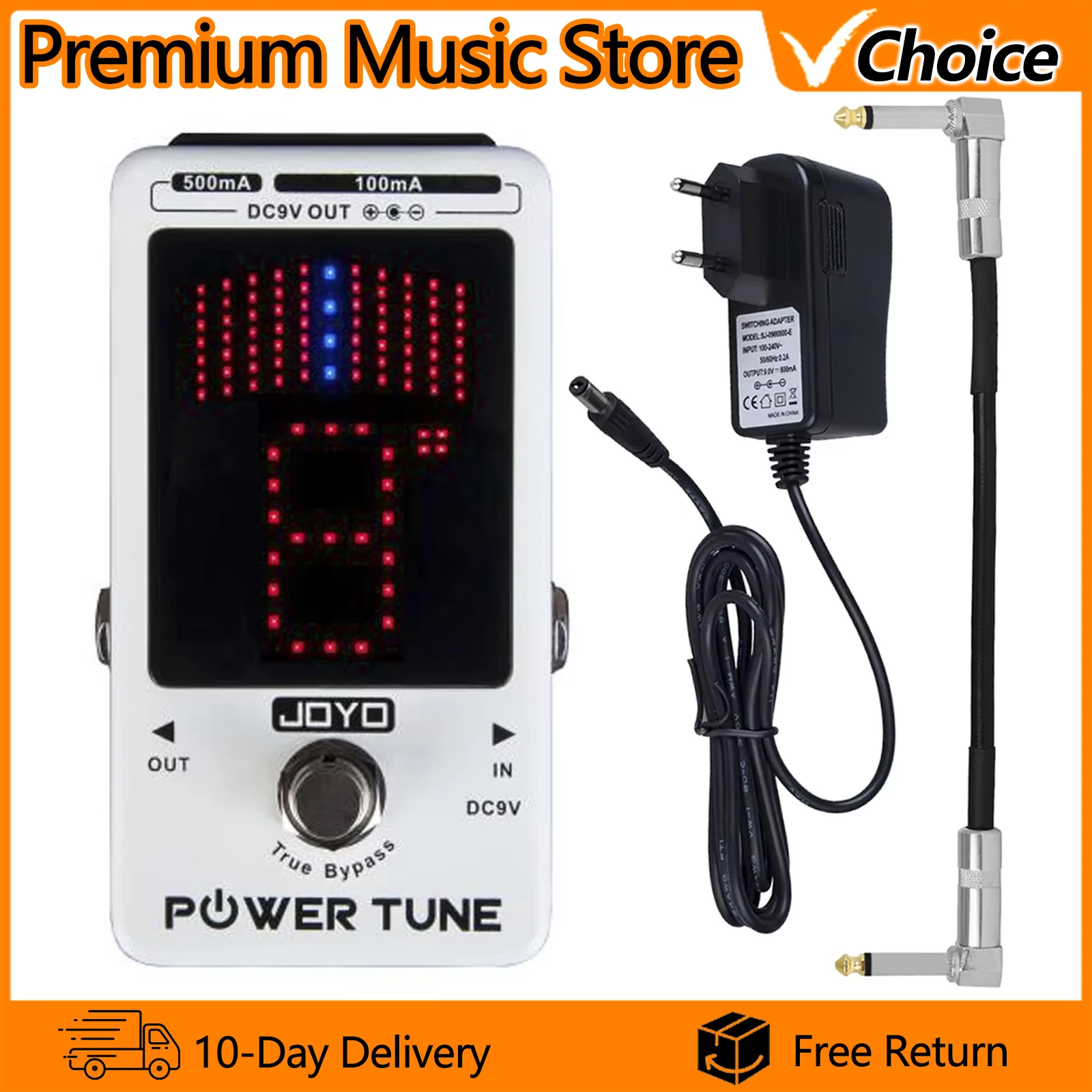 JOYO JF-18R POWER TUNE Guitar Effect Pedal Tuner Pedal and Guitar