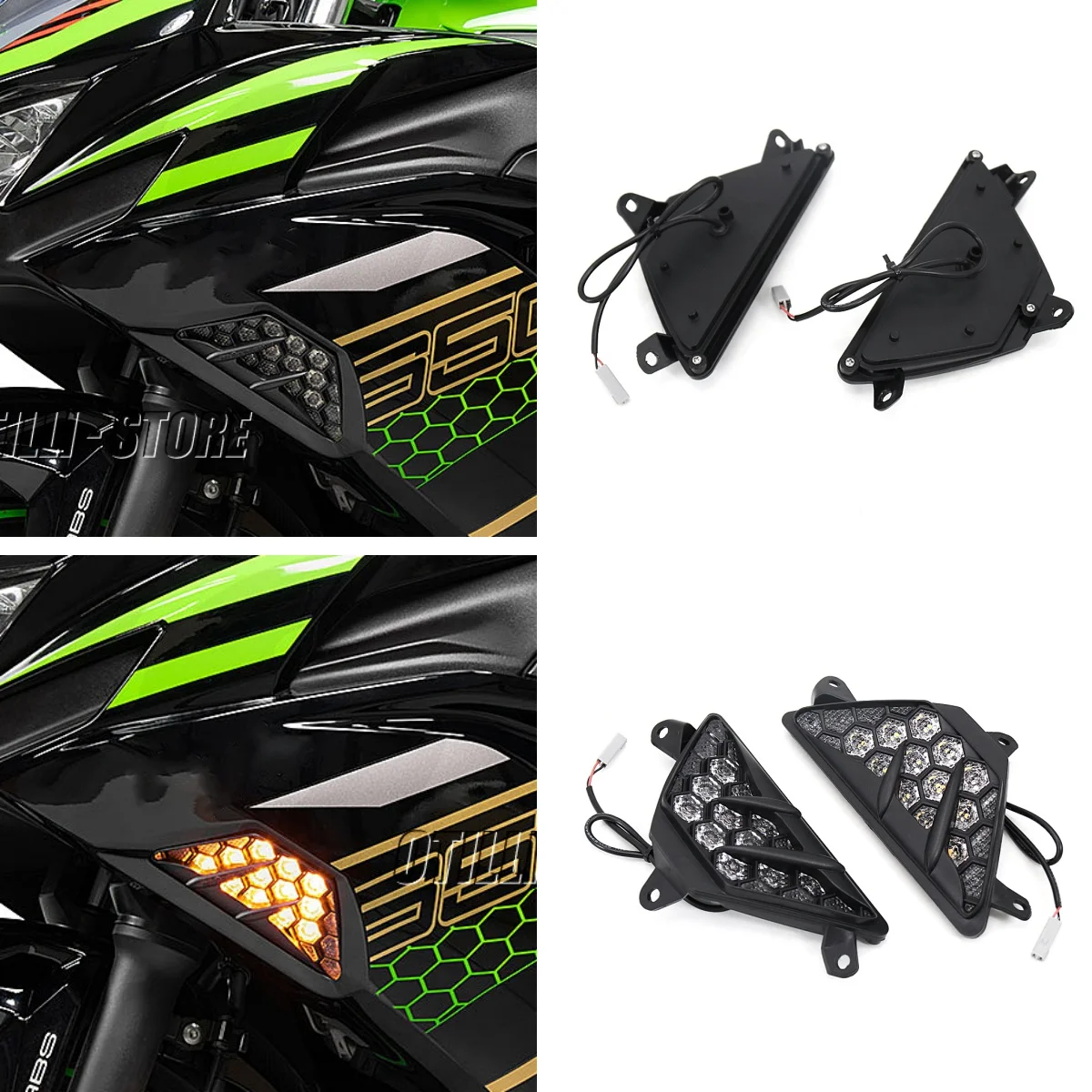

Новый NINJA ZX6R ZX-6R мотоцикл передний указатель поворота светодиодный индикатор мигалка для Kawasaki Ninja300 Ninja400 Ninja650 Ninja1000
