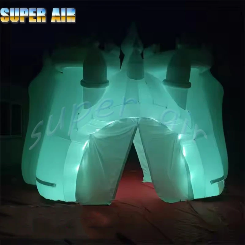 ผ้าอ็อกซ์ฟอร์ดคุณภาพสูงที่กําหนดเองสีขาวซุ้มปราสาทพองขนาดใหญ่พร้อมแสงสีสันสดใสสําหรับงานแสดง