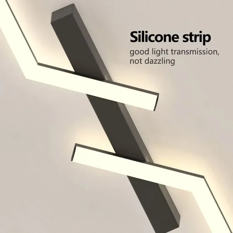 Modern LED Ceiling Light Simple Line Design Gold Luster Wall Lamp 60/80/100/120cm For Bedroom Living Room Hallway Entryway