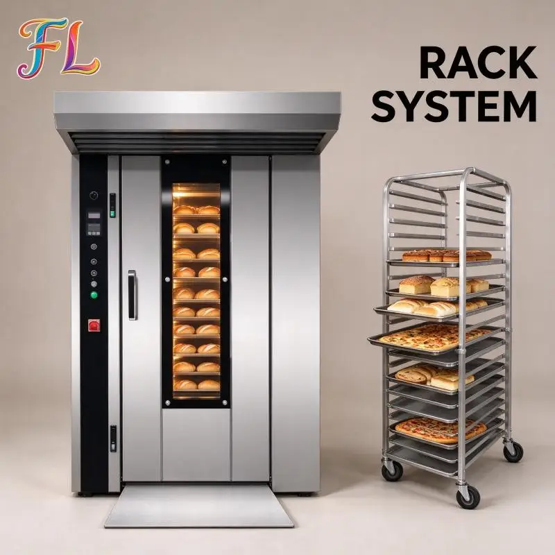 Commercial Baking Oven Gas Powered Rotary Convection Oven Large Loading Capacity For Bread Production Workshop
