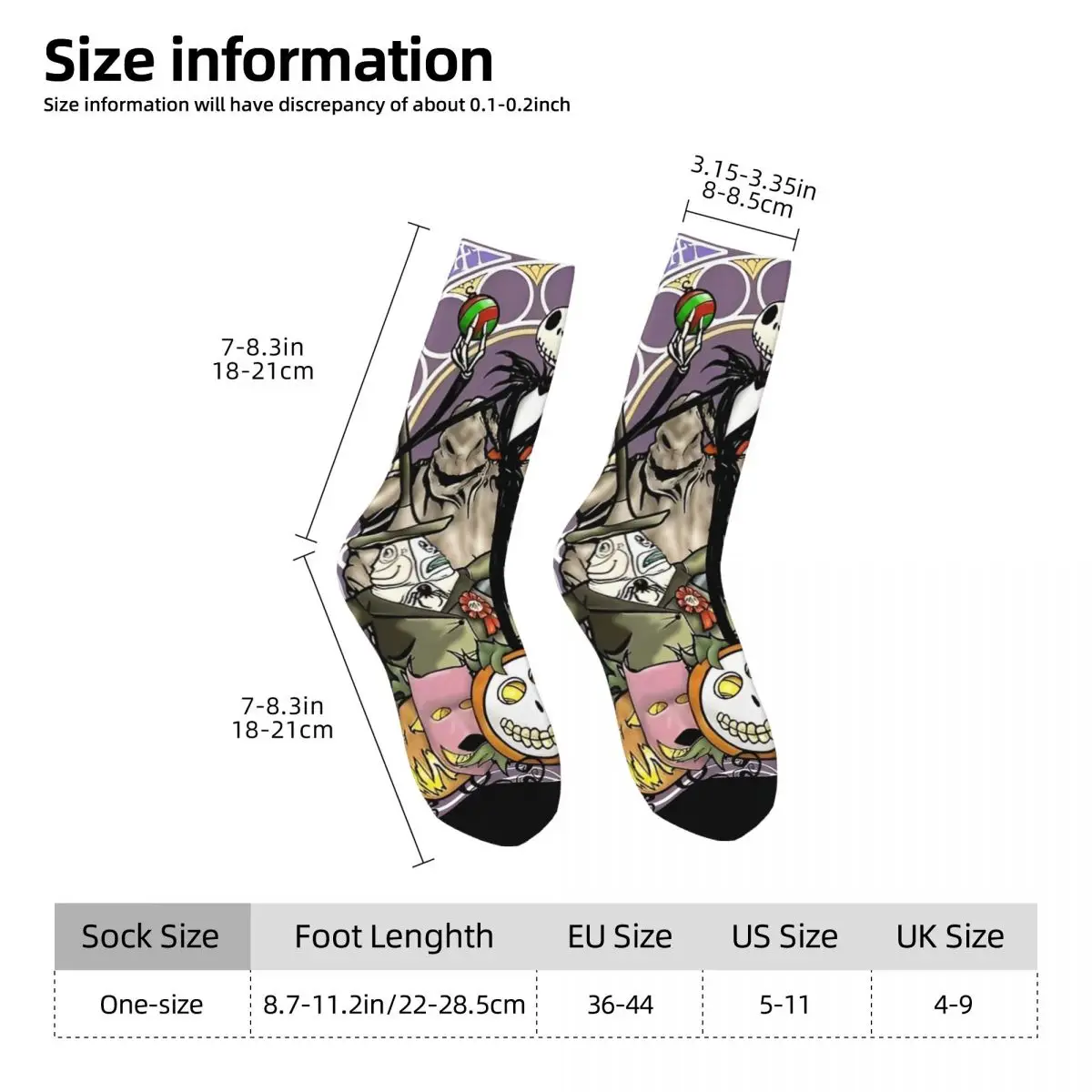 The Nightmare Before Christmas Winter Warm Colorful Women MenSocks Jack Cartoon Halloween Non-slip Soccer Socks