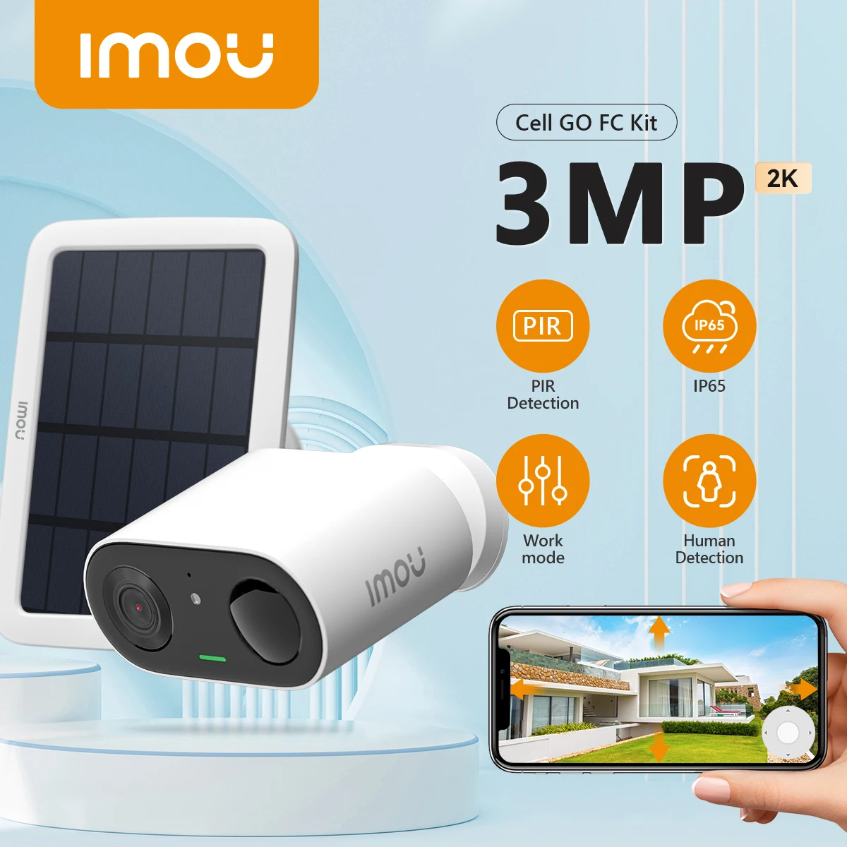 imou cell go full color com painel solar 2k camera recarregavel vlog apresentam camera de vigilancia wifi externa deteccao humana 01