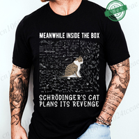 Men's Summer Casual Shirt Funny Cat Escape Plan Science Design T-Shirt Men's Physics Science Nerd Geek Short Sleeve T-Shirt Tops