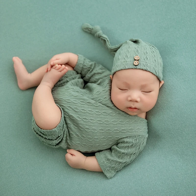 Hand Knitted Baby Photography Clothing Infant Shoot Magnifying Glass Newspaper Creative Props Breathable Newborn Photo Outfit