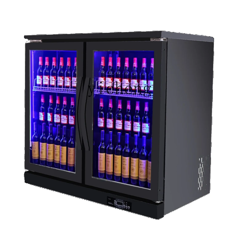 

ZC Embedded Freezer Commercial Bar Vertical Small Table Cabinet Double Door Air Cooling Beverage Showcase