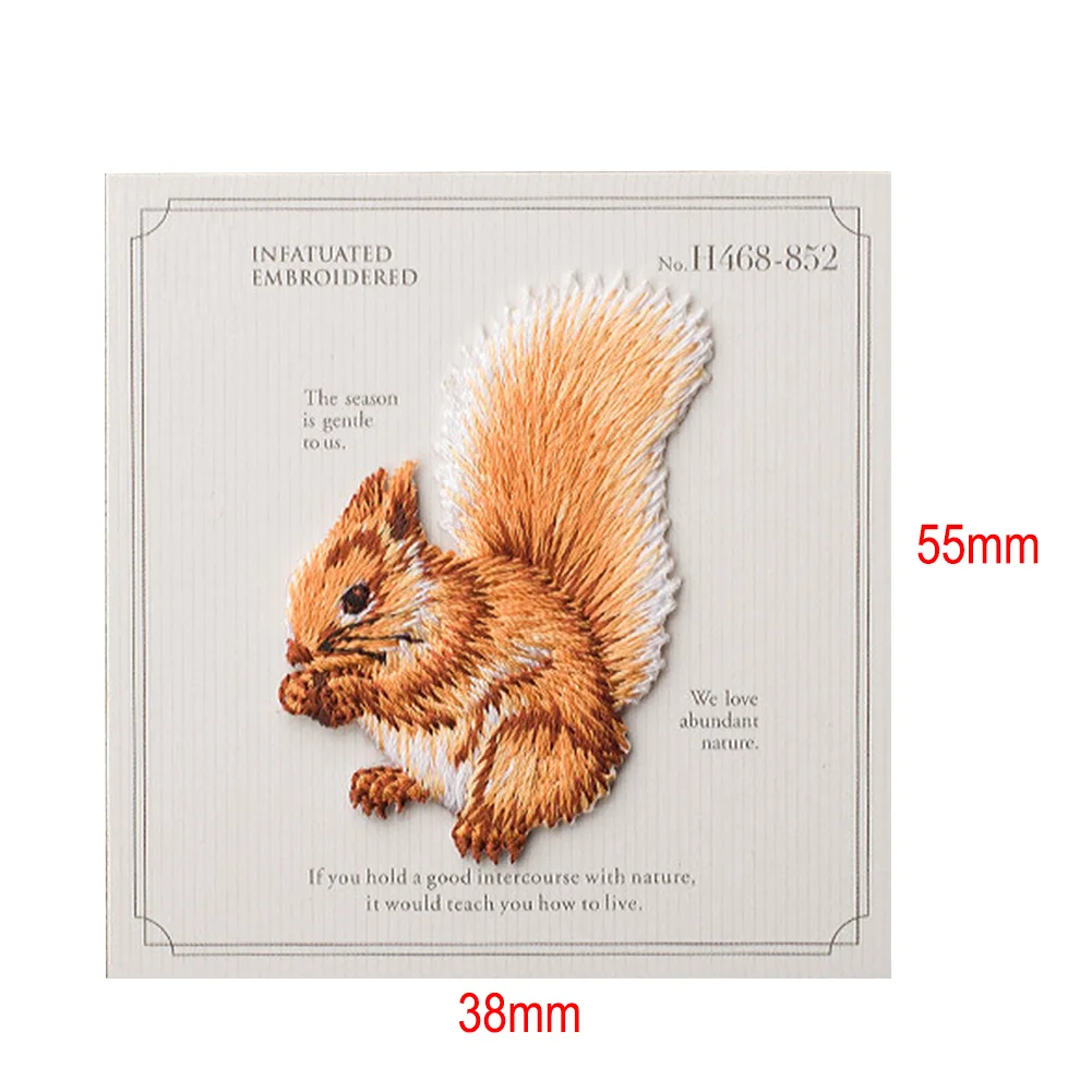 Sewing Cartoon Embroidered Cute Decoration Removable Crafts Arts DIY Squirrel Shape Cloth Sticker