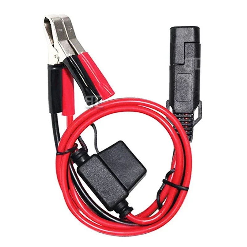 SAE To Battery Alligator Clip 40cm 12V SAE 2Pin Quick Disconnect Cable SAE To Battery Clamp Cord Built-in 10A Fuse