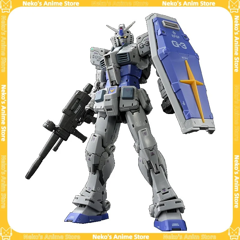 PB 【Disponibile】 BANDAI RG 1/144 G-3 Gundam Ver.2.0 Kit modello Action Figure Modello anime Giocattoli alla moda Bambola da tavolo Regalo da collezione