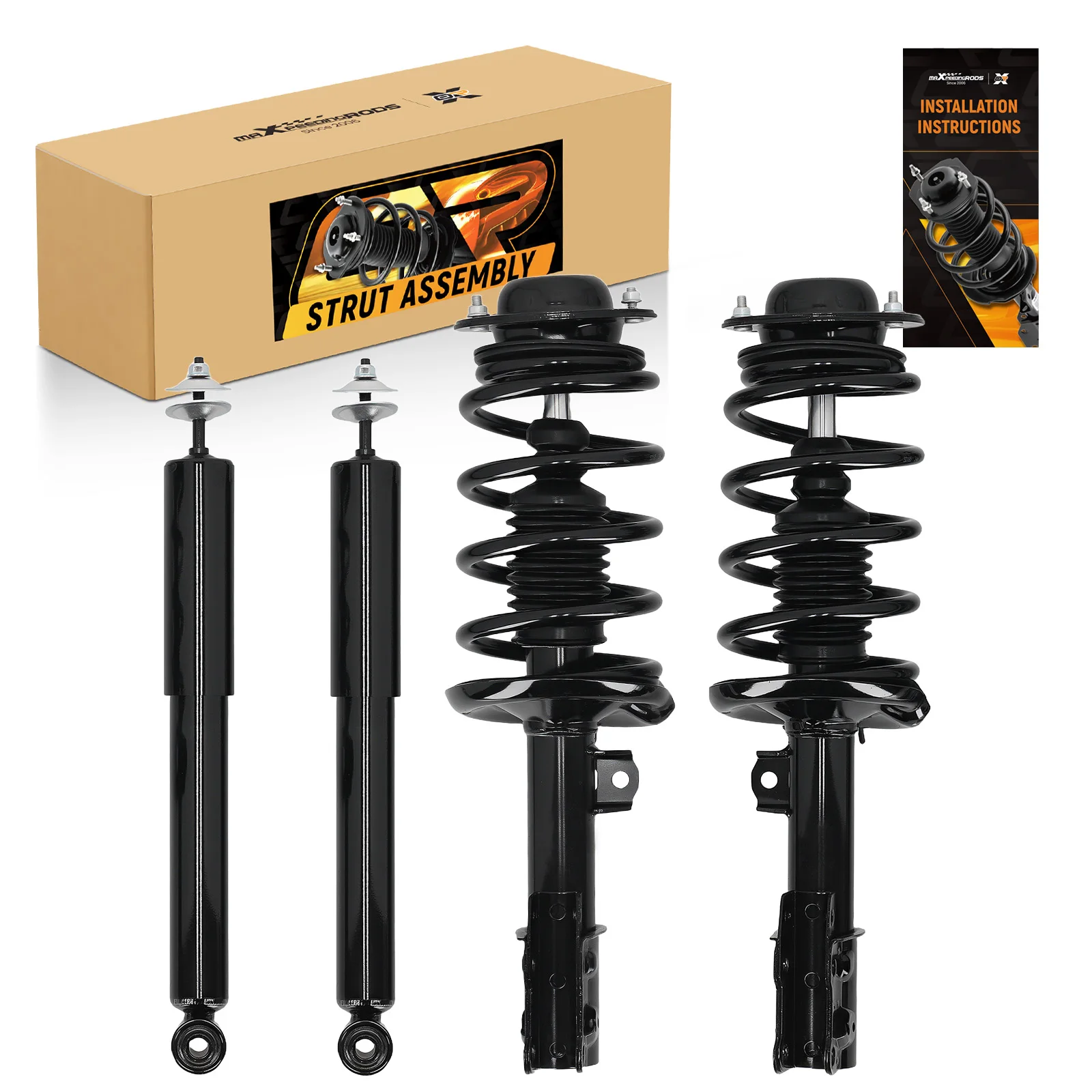 For 4PCS Front & Rear Shocks Struts Assembly For Chevrolet Malibu 2004-2012 Maxx LS Maxx LT For Pontiac For Saturn