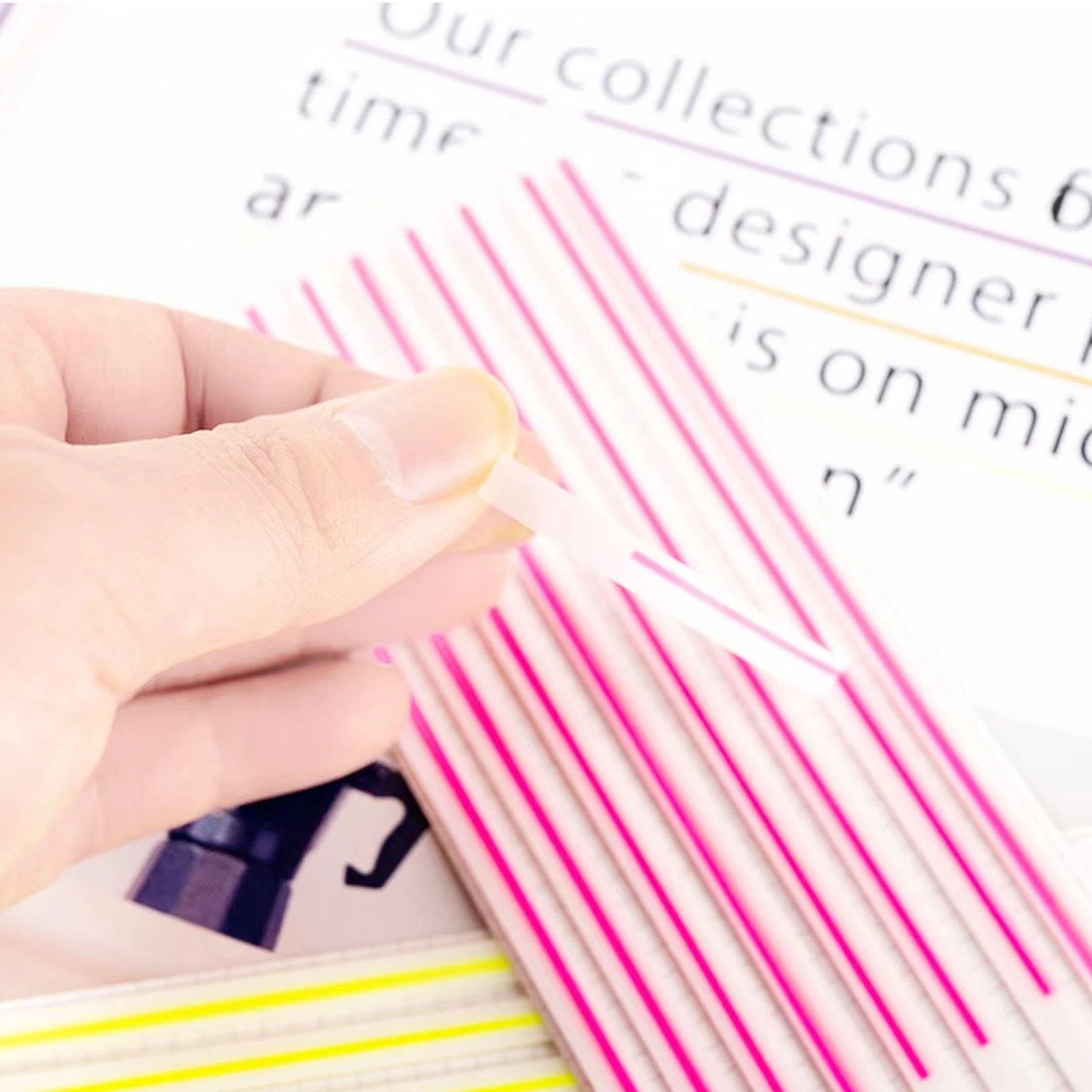 5/9 Packungen lange, schmale Klebestreifen, mehrfarbige Seitenmarkierungen, beschreibbare Haftnotizen für Bücher, Büro- und Schulbedarf – Detail 3