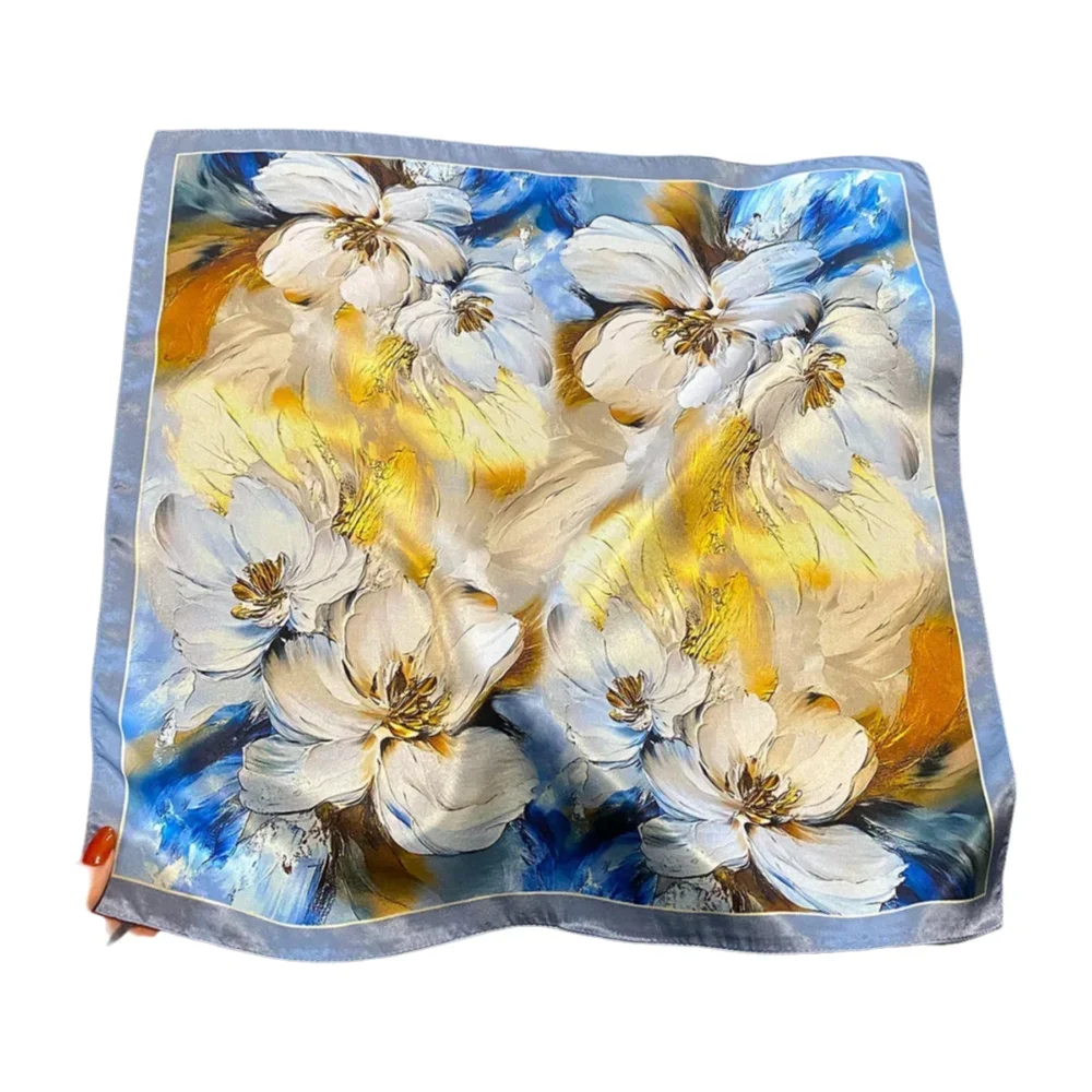 

100% Natural Silk Square Scarf Women Headscarf Scarves Shawls Wraps New Pashmina Fashion Summer Poncho Hijab Bandana Kerchief