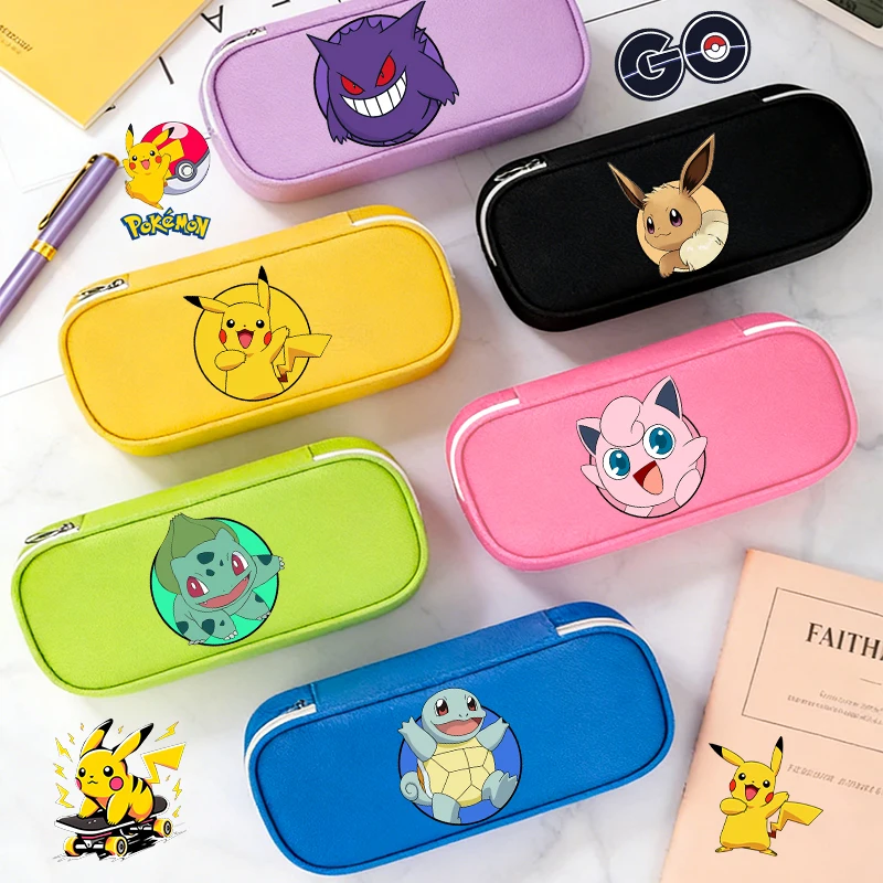 

Pokemons Pencil Case Game Cartoon Kids Boys Girl Student Back To School Stationery Portable Storage Canvas Pencil Bag Anime Gift