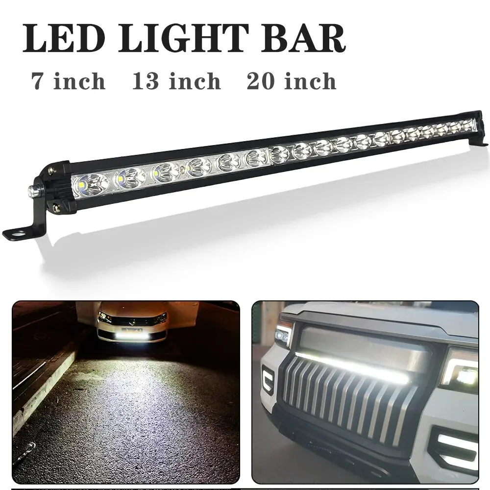 7 بوصة 13 بوصة 20 بوصة سليم عمود إضاءة LED على الطرق الوعرة 12 فولت 24 فولت LED ضوء بار لسيارة شاحنة ATV SUV 4x4 قارب LED ضوء العمل بار #6