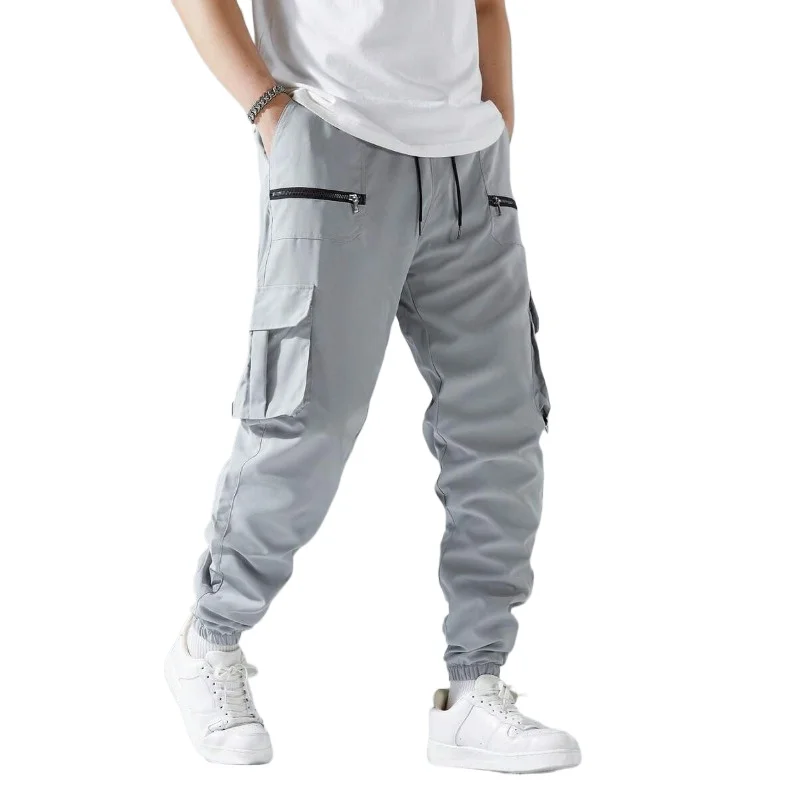 

Men's Spring and Autumn New Overalls Outdoor Leisure Elastic Waist Girdle Feet Multi-pocket Pants