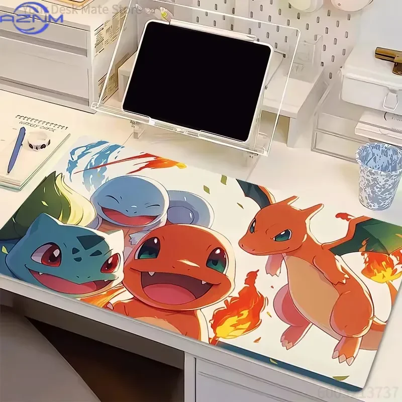Pokemon Starters Bulbasaur Charmander Squirtle Large Gaming Mouse Pad Non-Slip Desk Mat