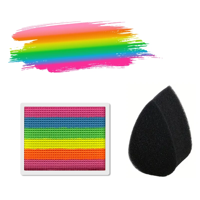8g Face & Body Painting Palette,Split Cake Body Vibrant Color Painting with Sponge Water-based paint Makeup Halloween Cosplay