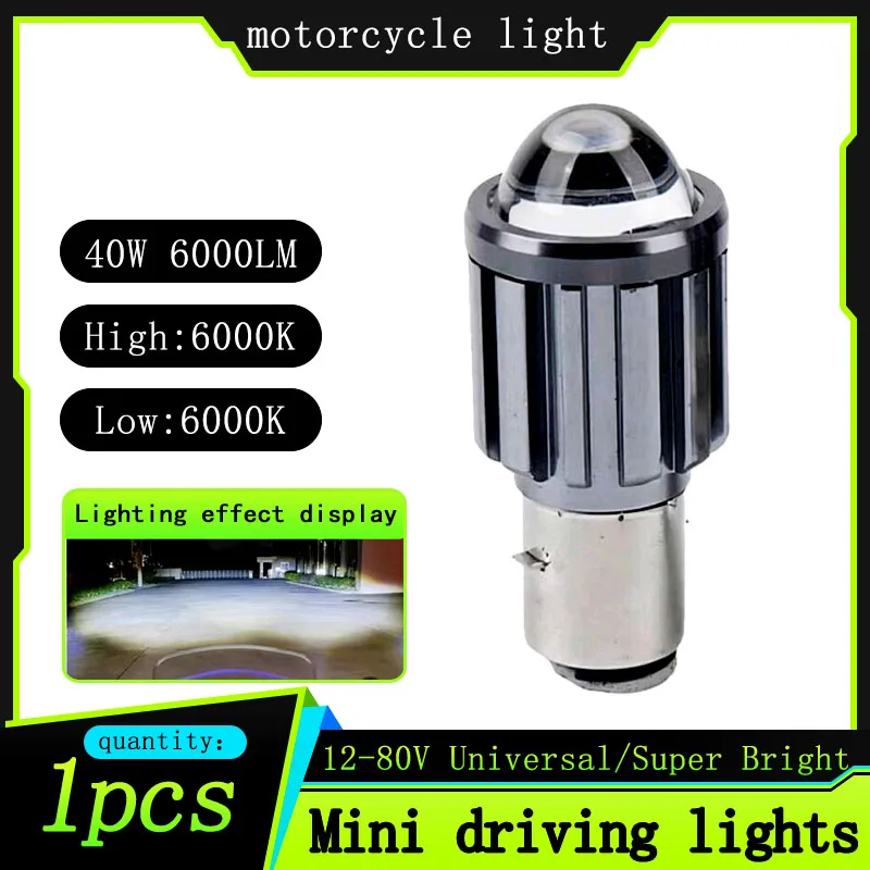 1pcs H4/P15D/BA20D  Motorcycle Headlight 6000K Hi/Lo Beam Light Led lights for motorcycle Motorcycle accessories yellow white image 3