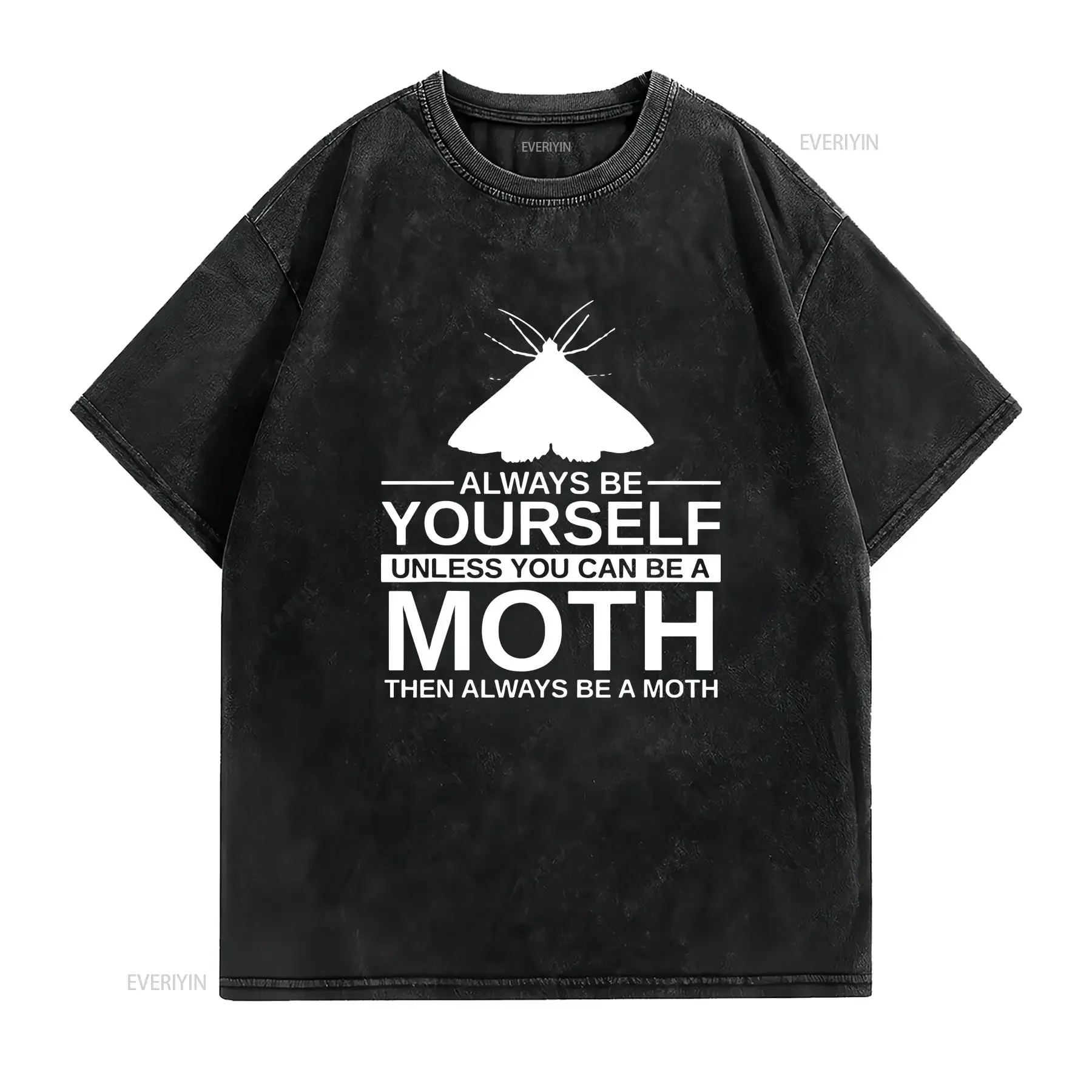 Always Be Yourself Moth For Insect Owlet T Shirt Black 2X Large vintage Washed Stretched fashion Stylish Casual Unisex