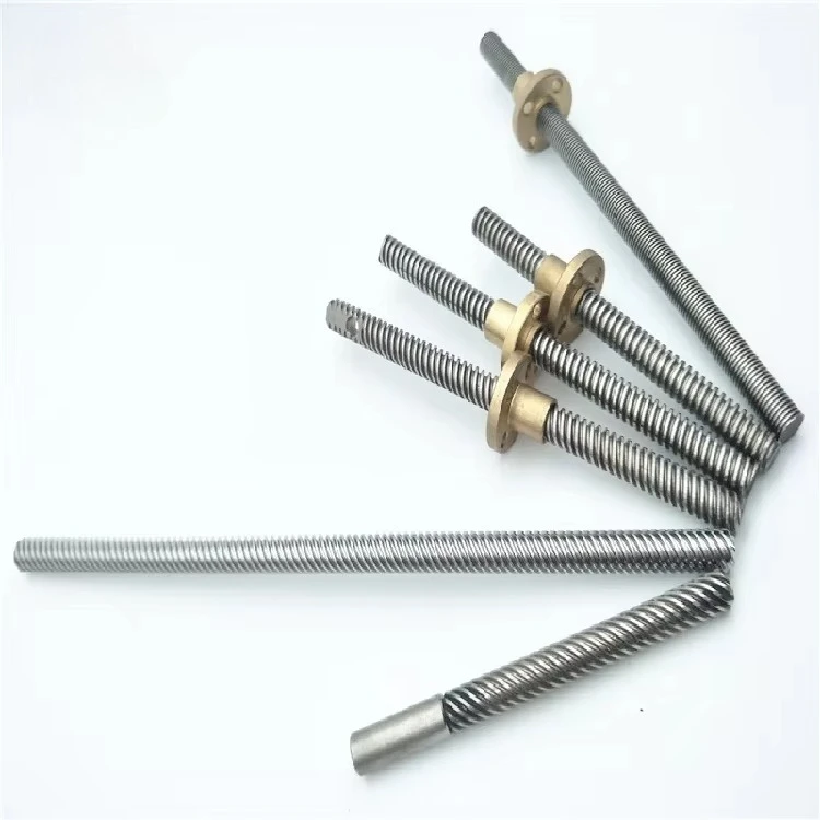 

Прецизионный двунаправленный трапецеидальный винт из нержавеющей стали, трапецеидальная гайка, винт с большим шагом, медная гайка