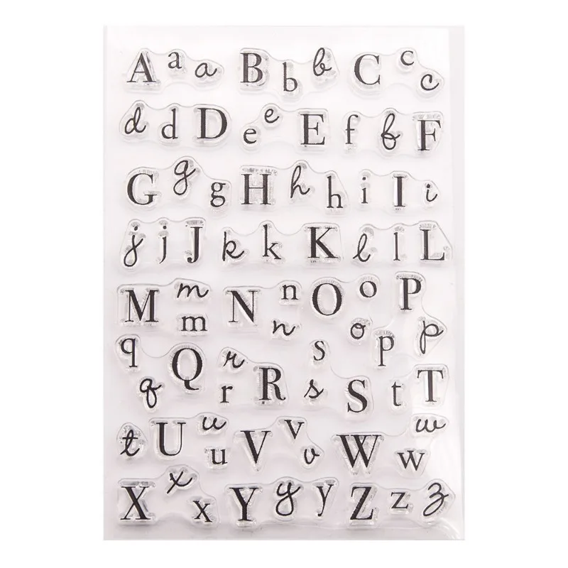 2pcs Letter Alphabet Transparent Silicone Clear Rubber Stamp Sheet Cling Scrapbooking DIY