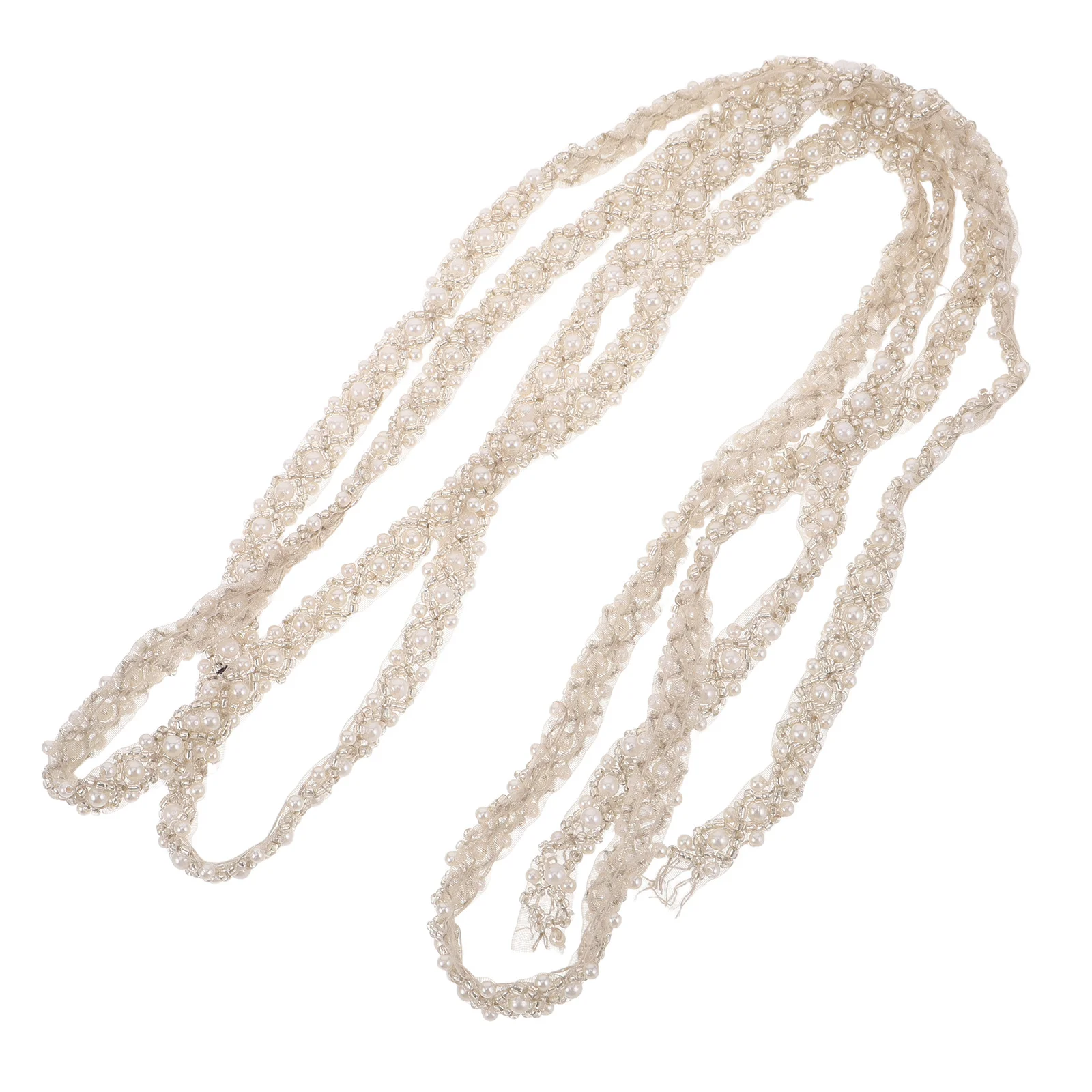 

1 Roll 1Cm Pearl Beaded Lace Trim 2 Yards Embroidery Flower Ribbon For Bridal Wedding Dress Sewing Decoration Craft Fabric