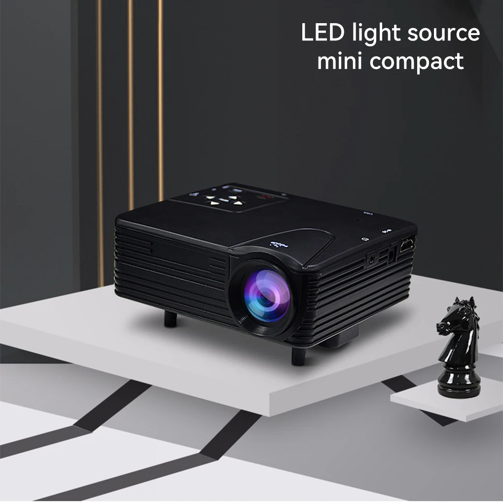 

Living Room Remote Control Mini Film Projector Home Theater Apartment Dorm HD Projecting Machine with Earphone Port UK Plug