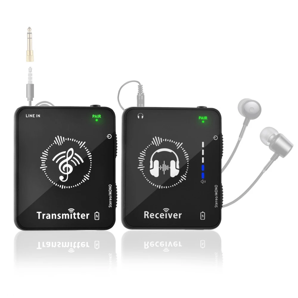 

SM-1 2.4GHz Wireless Earphone Monitor Transmission System USB Rechargeable Transmitter& Receiver with Volume Support Stereo Mono