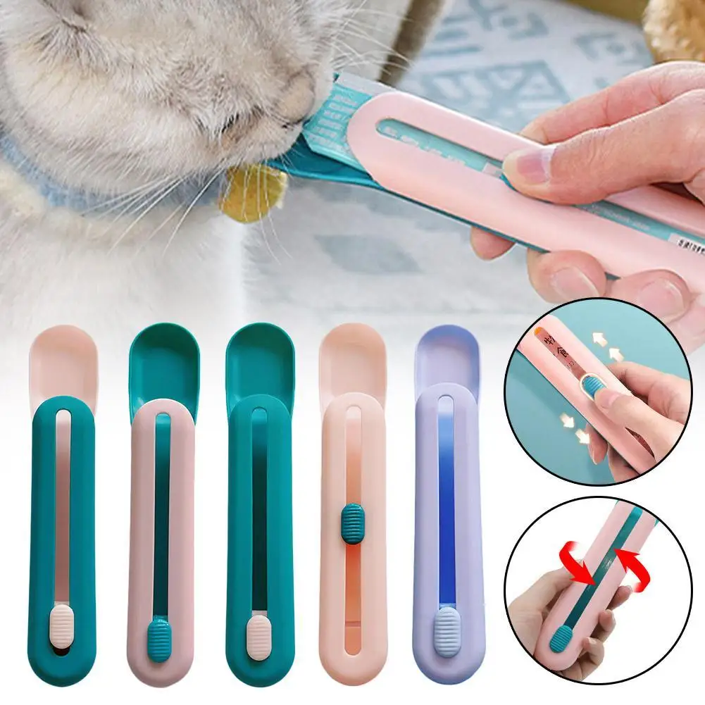 Pet Feeder Spoon Cat Strip Squeeze Spoons Multifunctional Cat Feeding Spoon For Cat Wet Food Treats Liquid Snack Feeder