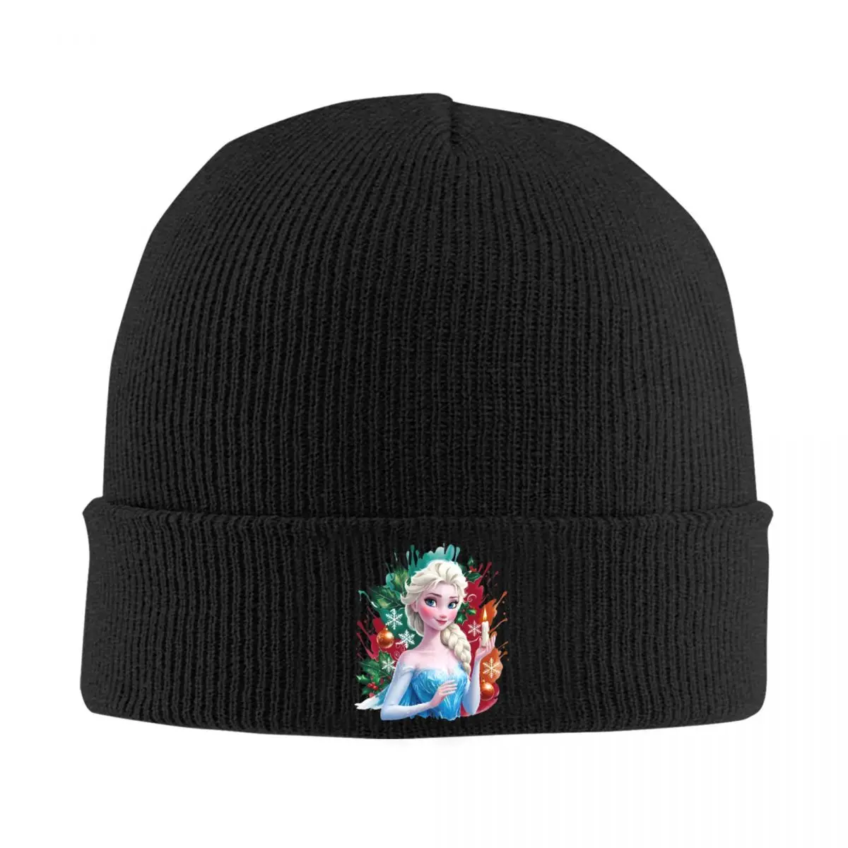 Frozen Elsa Chirtmans Beanie Hats Hip Hop Caps Men Women Unisex Outdoor Knitted Hat Winter Design Warm Beanie Hat